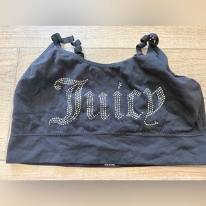 Juicy Couture Bedazzled Black & Silver Bralette : Size Large ,adjustable straps